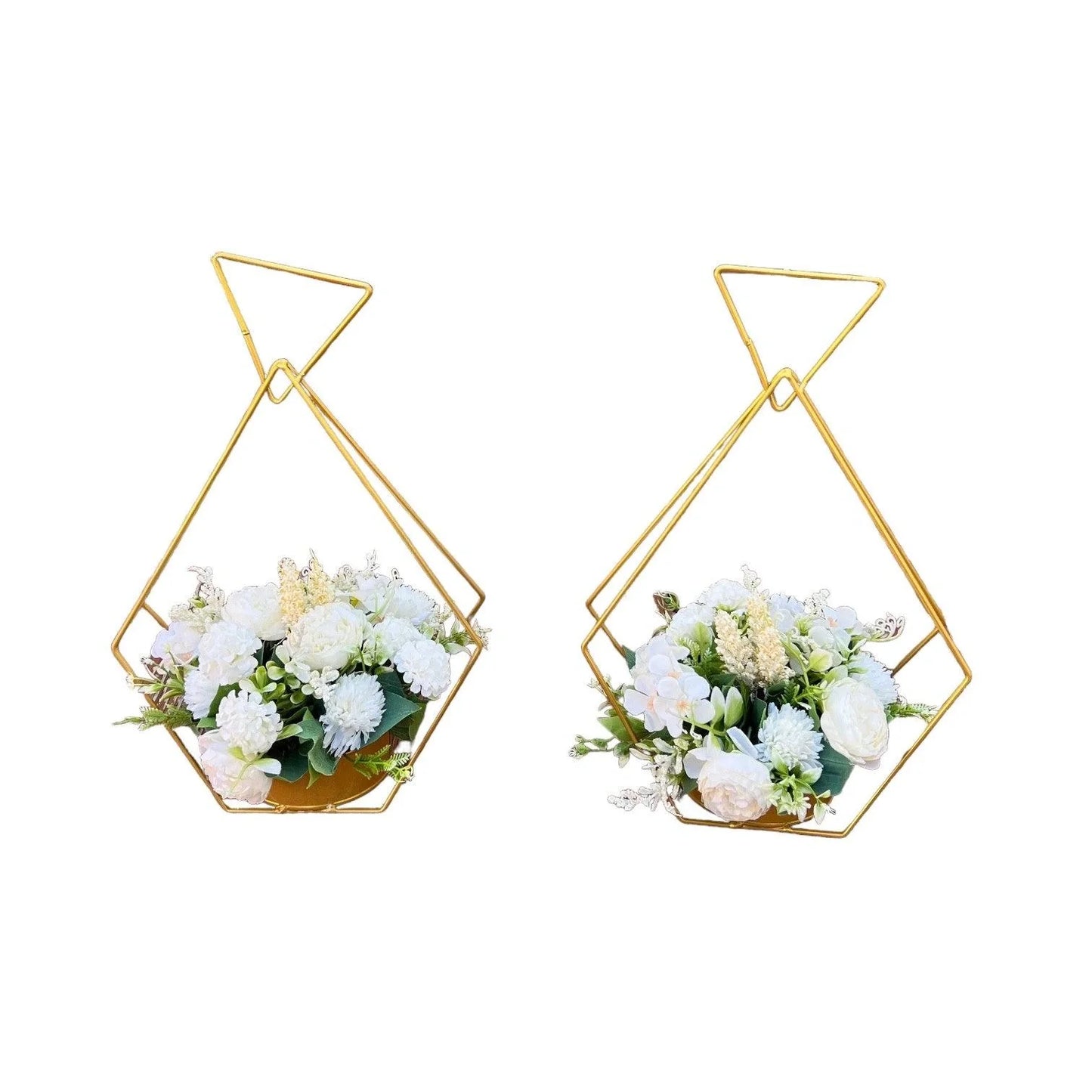 Gold Diamond Flower Rack Dining Table Centerpieces 2-Pack