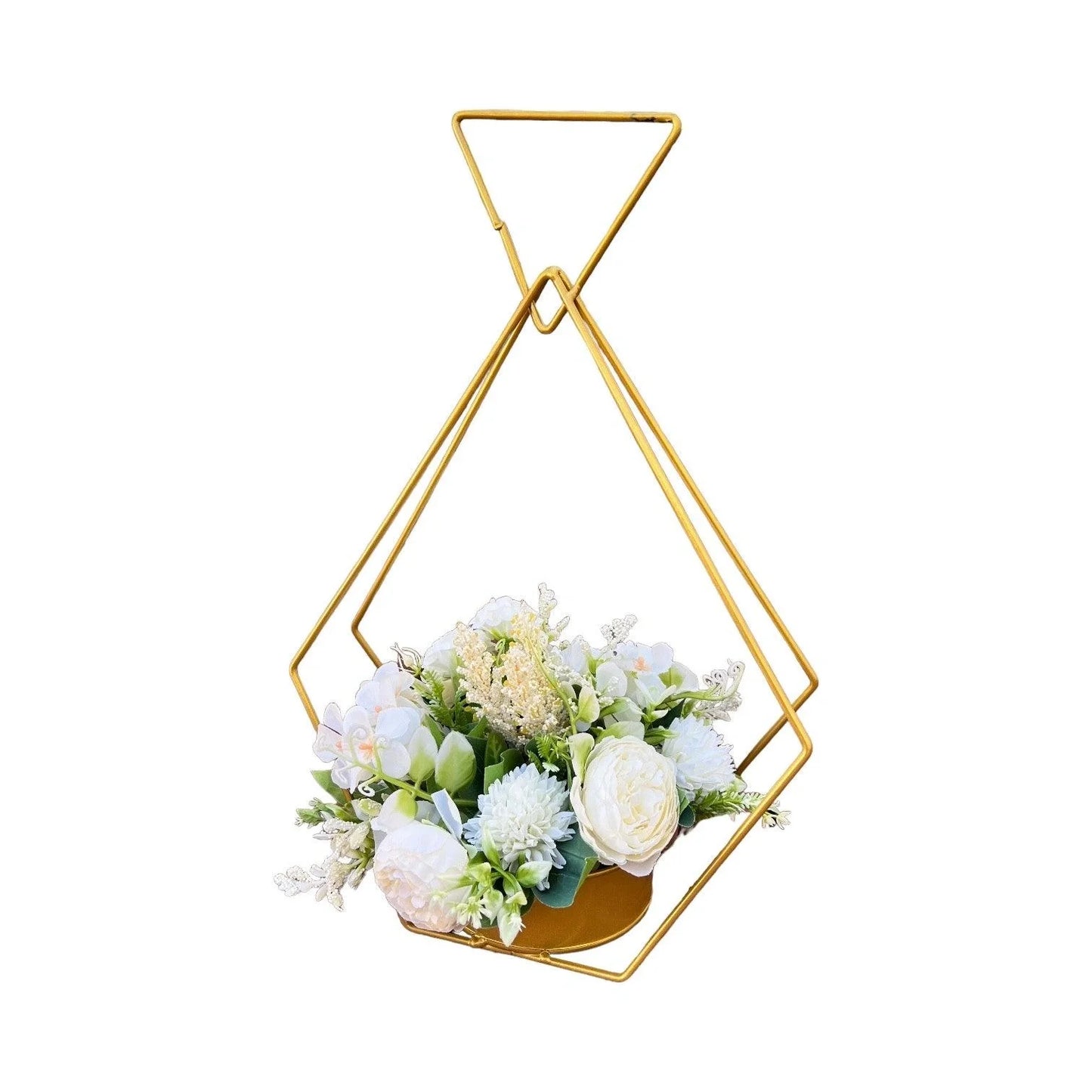 Gold Diamond Flower Rack Dining Table Centerpieces 2-Pack