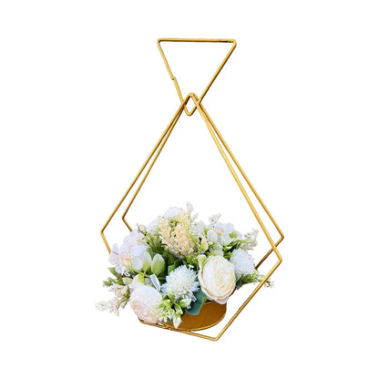 Gold Diamond Flower Rack Dining Table Centerpieces 2-Pack