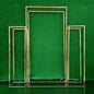 Gold Square Wedding Backdrop Stands 3-Piece