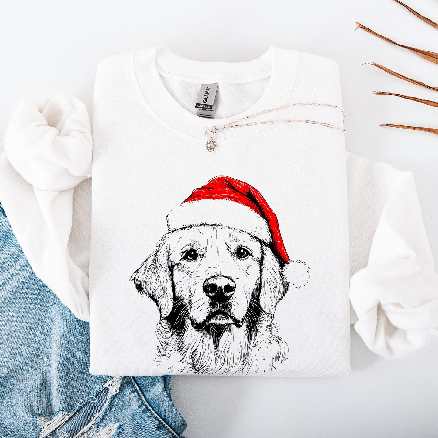 Golden Retriever, Santa, Dog, Christmas, Dog Lover, Pet Sweatshirt