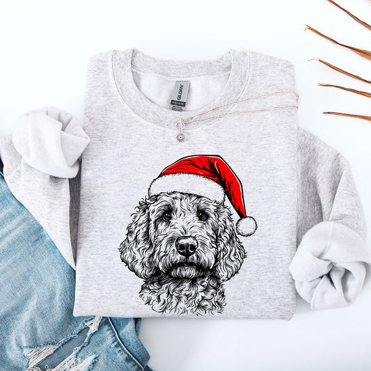 Goldendoodle, Santa, Dog, Christmas, Dog Lover, Pet Sweatshirt