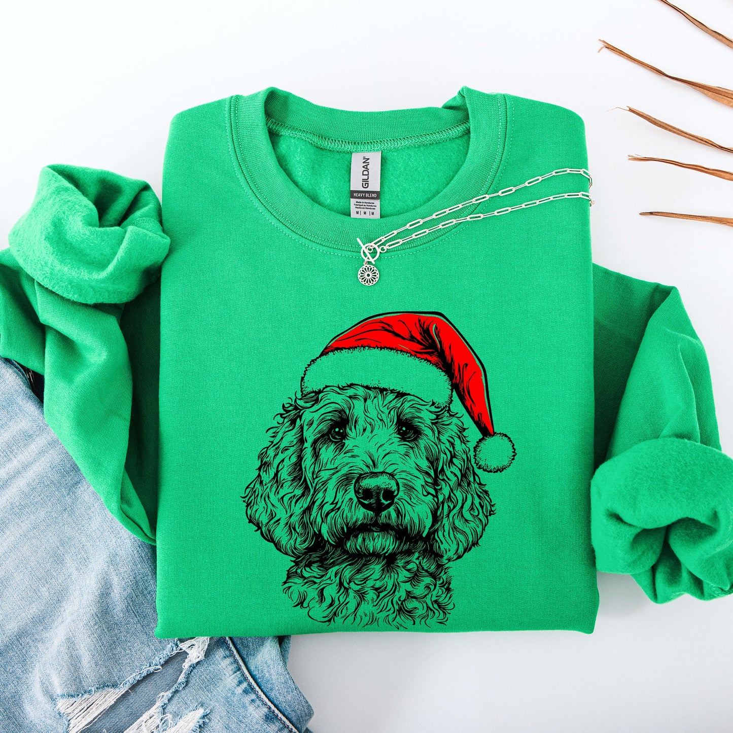 Goldendoodle, Santa, Dog, Christmas, Dog Lover, Pet Sweatshirt