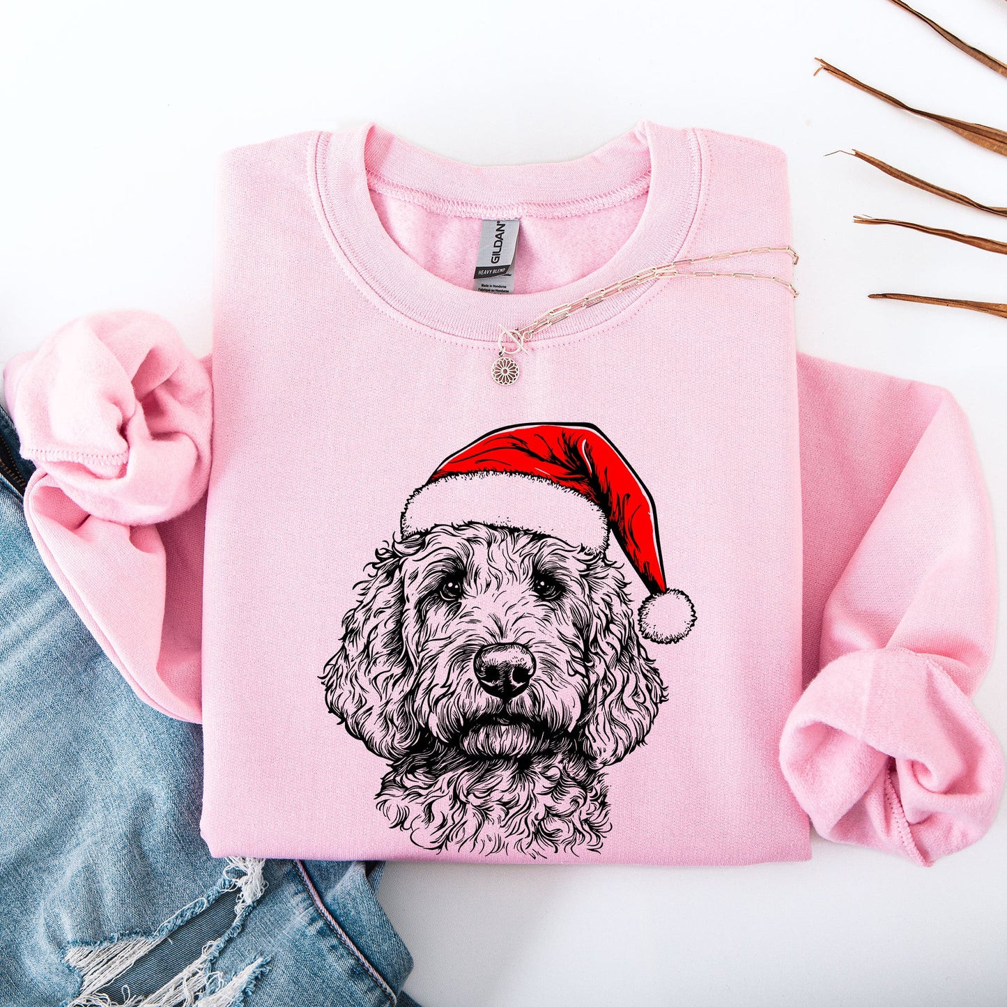 Goldendoodle, Santa, Dog, Christmas, Dog Lover, Pet Sweatshirt
