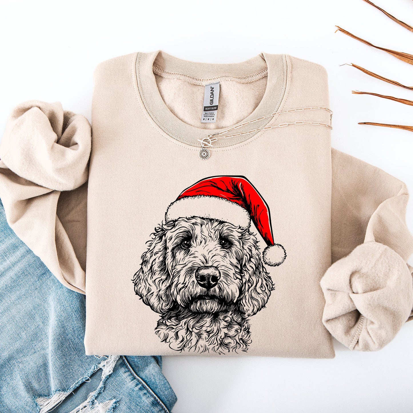 Goldendoodle, Santa, Dog, Christmas, Dog Lover, Pet Sweatshirt