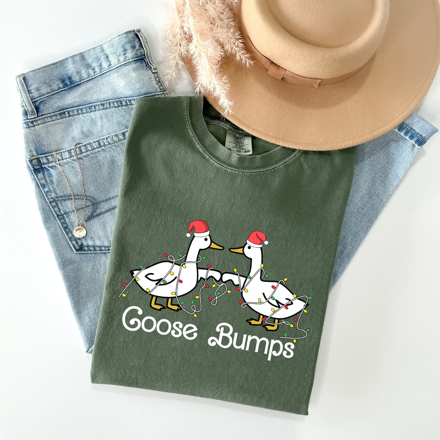 Goose Fist Bumps, Christmas, Santa, Cute, Funny, Xmas Tshirt Comfort Colors T-Shirt