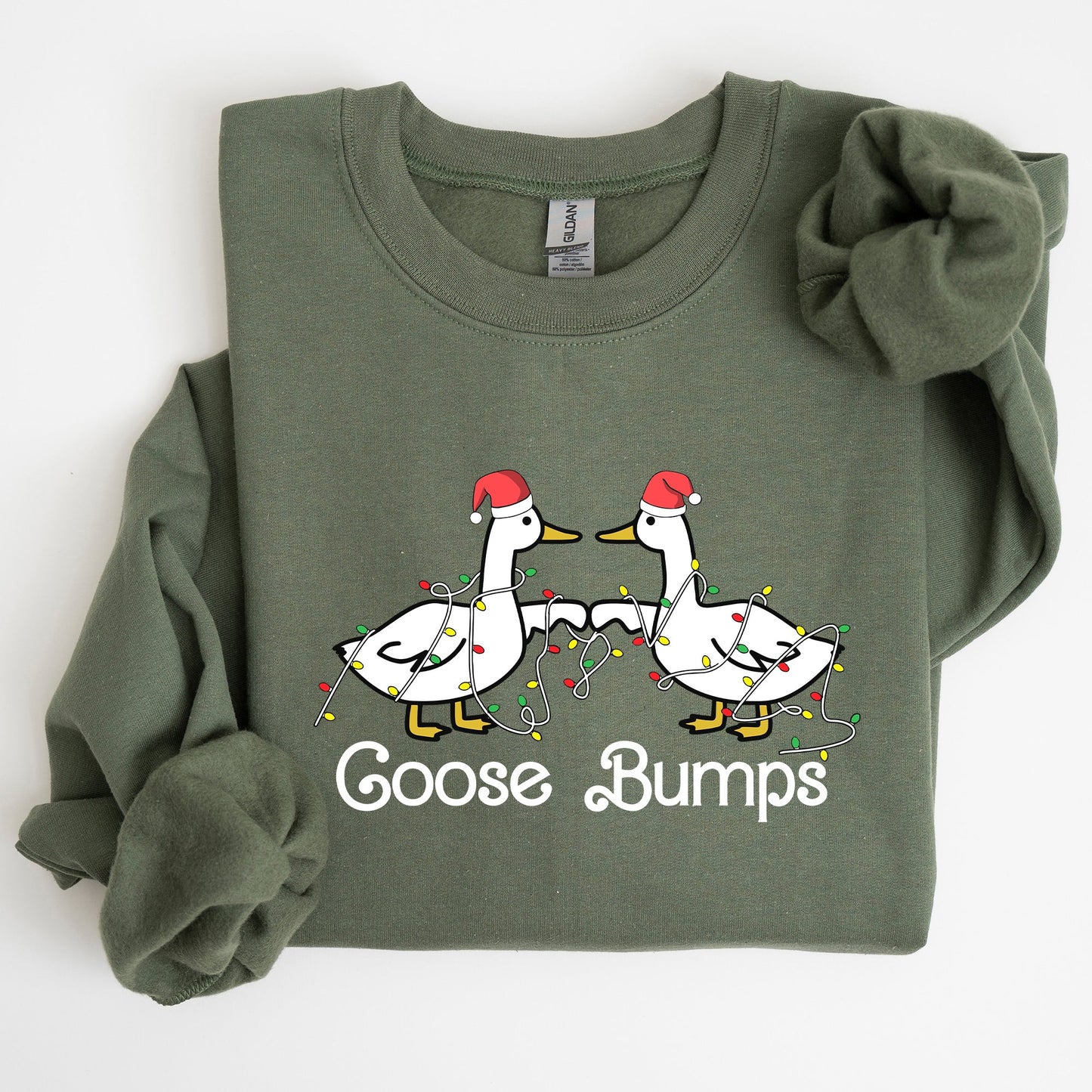 Goose Fist Bumps, Christmas, Santa, Cute, Funny, Xmas Sweatshirt