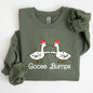 Goose Fist Bumps, Christmas, Santa, Cute, Funny, Xmas Sweatshirt