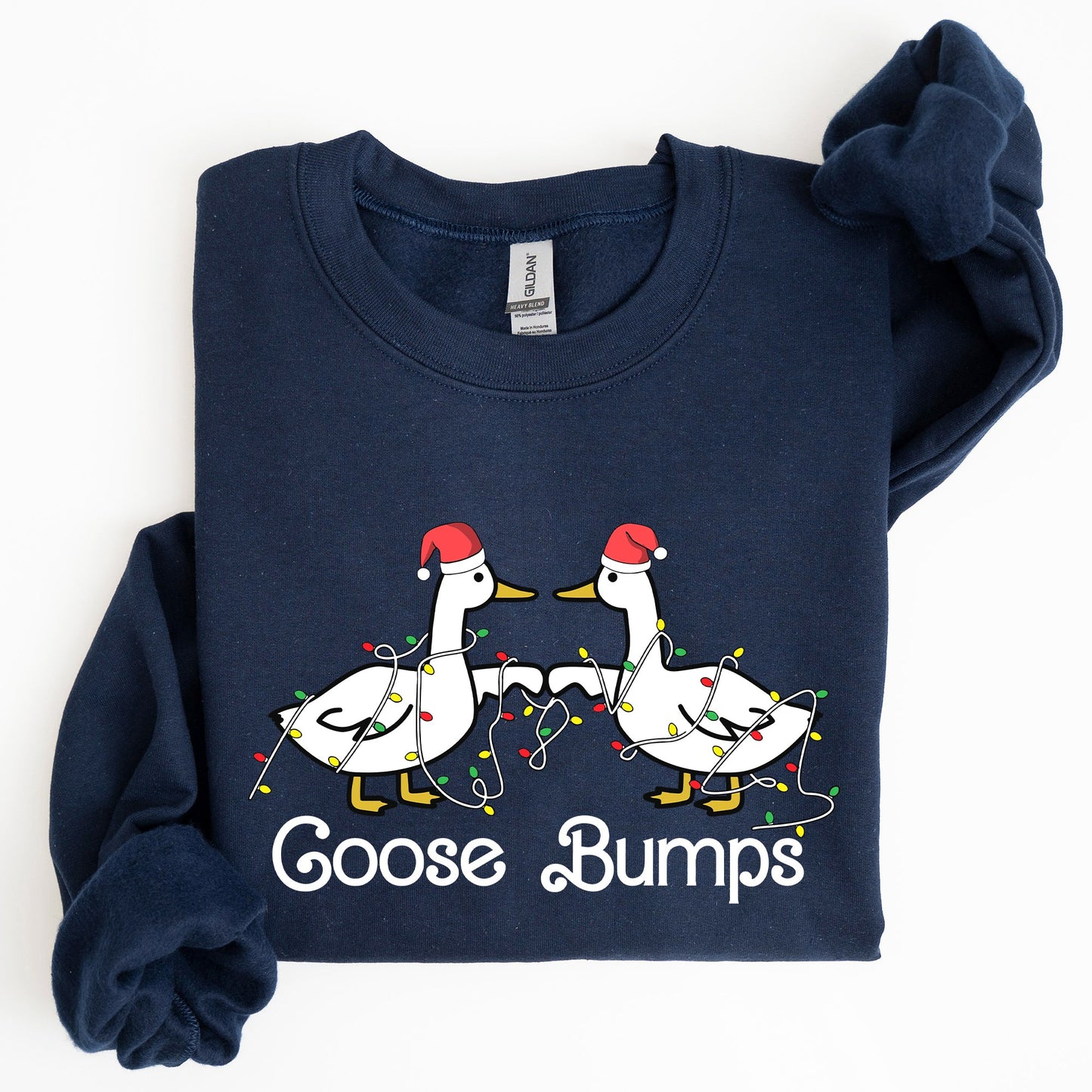 Goose Fist Bumps, Christmas, Santa, Cute, Funny, Xmas Sweatshirt