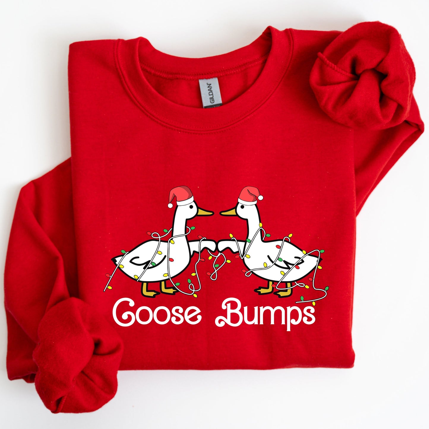 Goose Fist Bumps, Christmas, Santa, Cute, Funny, Xmas Sweatshirt