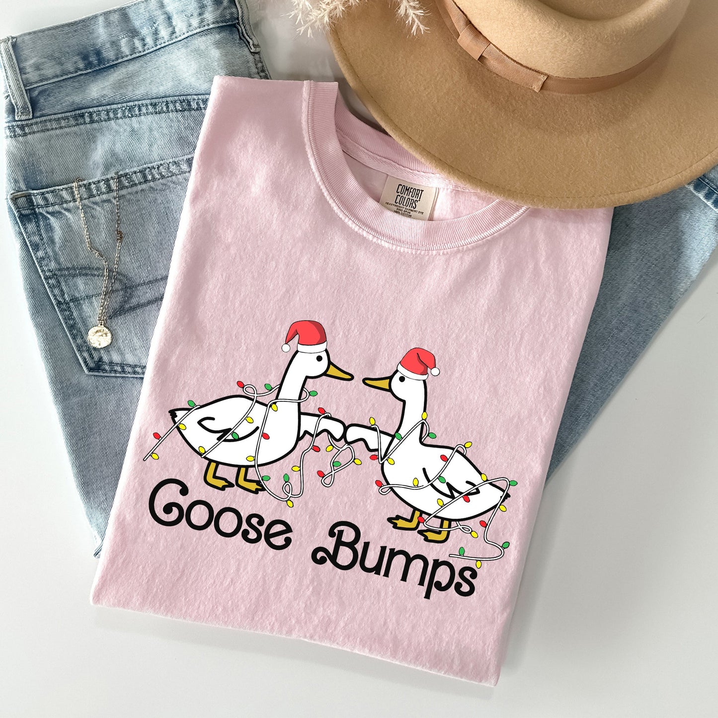 Goose Fist Bumps, Christmas, Santa, Cute, Funny, Xmas Tshirt Comfort Colors T-Shirt