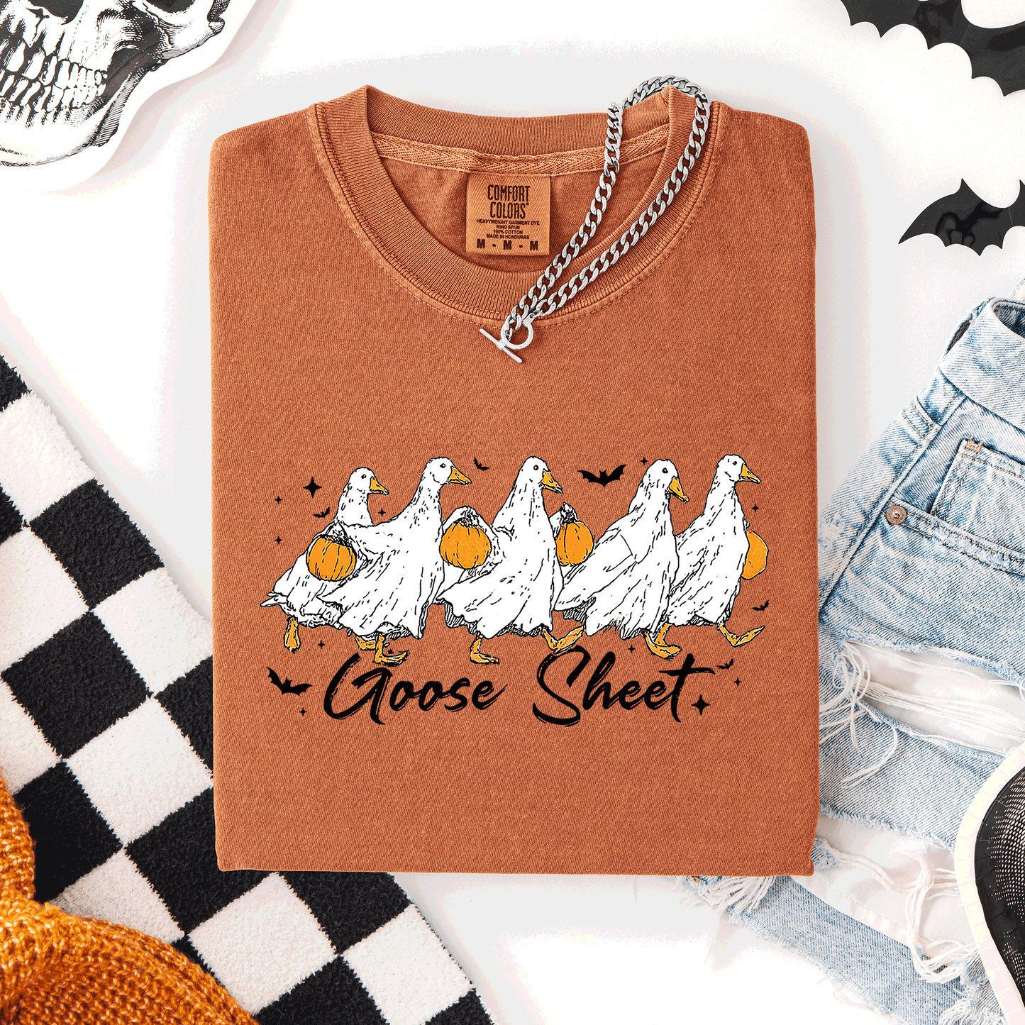 Goose Sheet, Cute, Halloween, Trick or Treat, Comfort Colors T-Shirt
