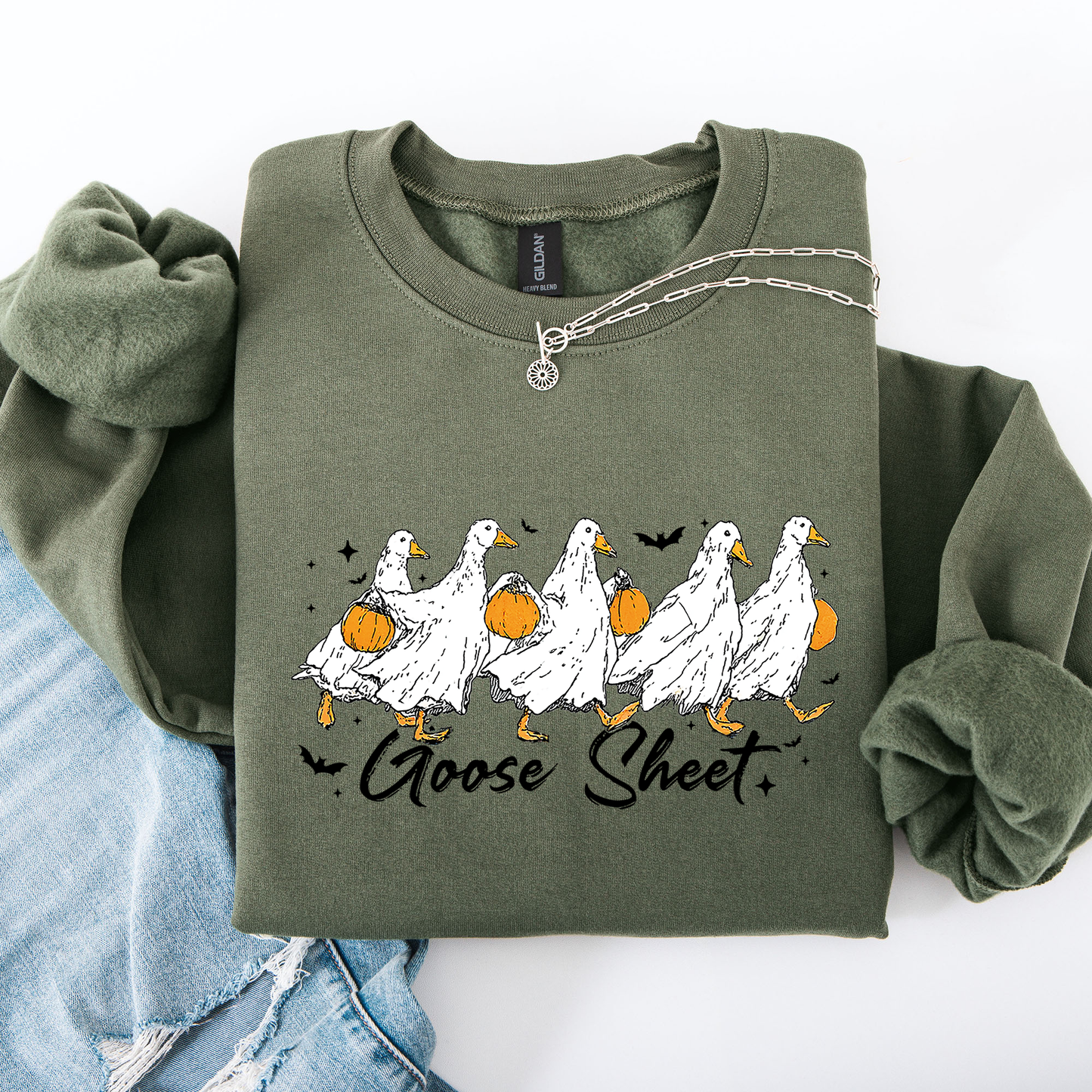 Goose Sheet, Cute, Halloween, Trick or Treat Sweatshirt