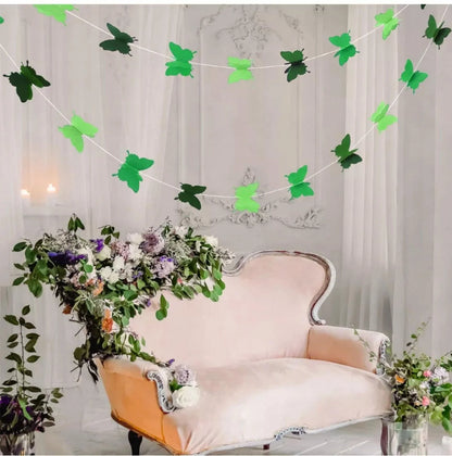 Gradient Color Paper Butterfly Hanging Garland