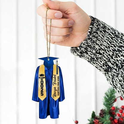Graduation Cap & Gown Ornament - Personalized Custom Shaped Acrylic Ornament - Graduation Motivation Gift For Her/Him, Daughter/Son, Grad Ceremony, Commencement
