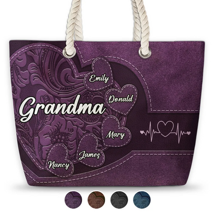 Custom Beach Bag with Kid's Name/little Sweethearts – Personalized Gift for Mom, Wife, or Grandma | Birthday, Mother's Day or any occasion