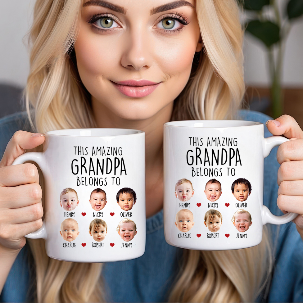 This Amazing Grandpa Belongs To - Personalized Custom Mug - Gift for Dad, Papa, Grandpa, Daddy, Dada