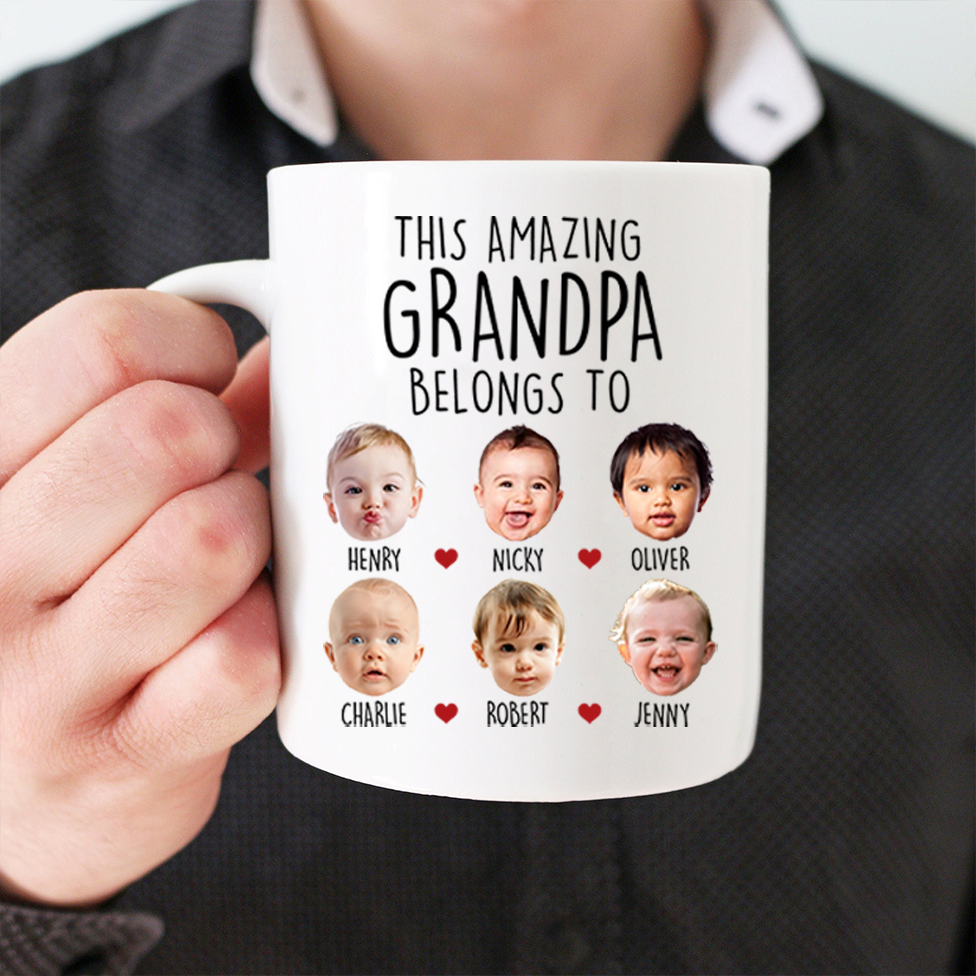 This Amazing Grandpa Belongs To - Personalized Custom Mug - Gift for Dad, Papa, Grandpa, Daddy, Dada
