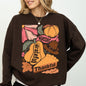 Grateful, Thankful, Blessed, Autumn, Thanksgiving, Flowers, Pumpkins, Pilgrims Sweatshirt