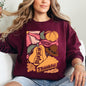 Grateful, Thankful, Blessed, Autumn, Thanksgiving, Flowers, Pumpkins, Pilgrims Sweatshirt