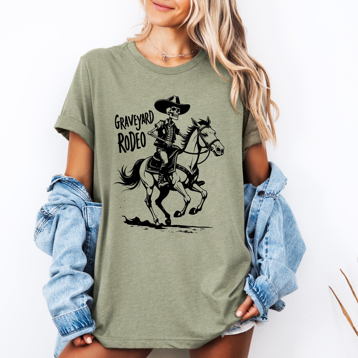 Graveyard Rodeo, Cowboy Skeleton, Halloween, Tshirt