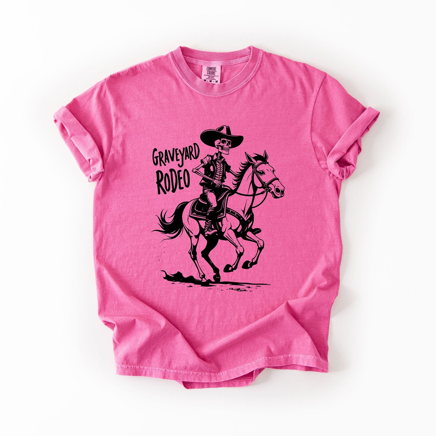Graveyard Rodeo, Cowboy Skeleton, Halloween, Comfort Colors T-Shirt