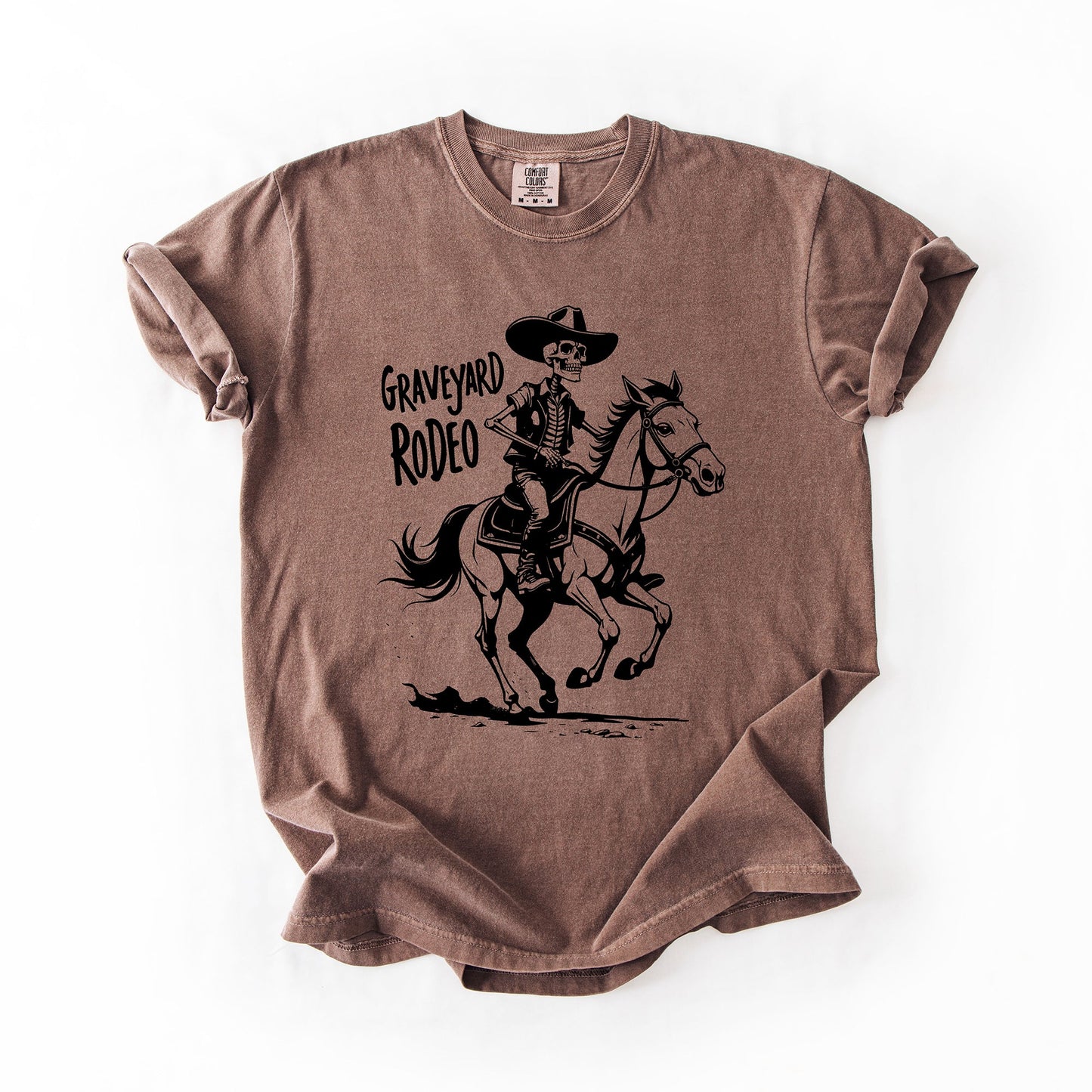 Graveyard Rodeo, Cowboy Skeleton, Halloween, Comfort Colors T-Shirt
