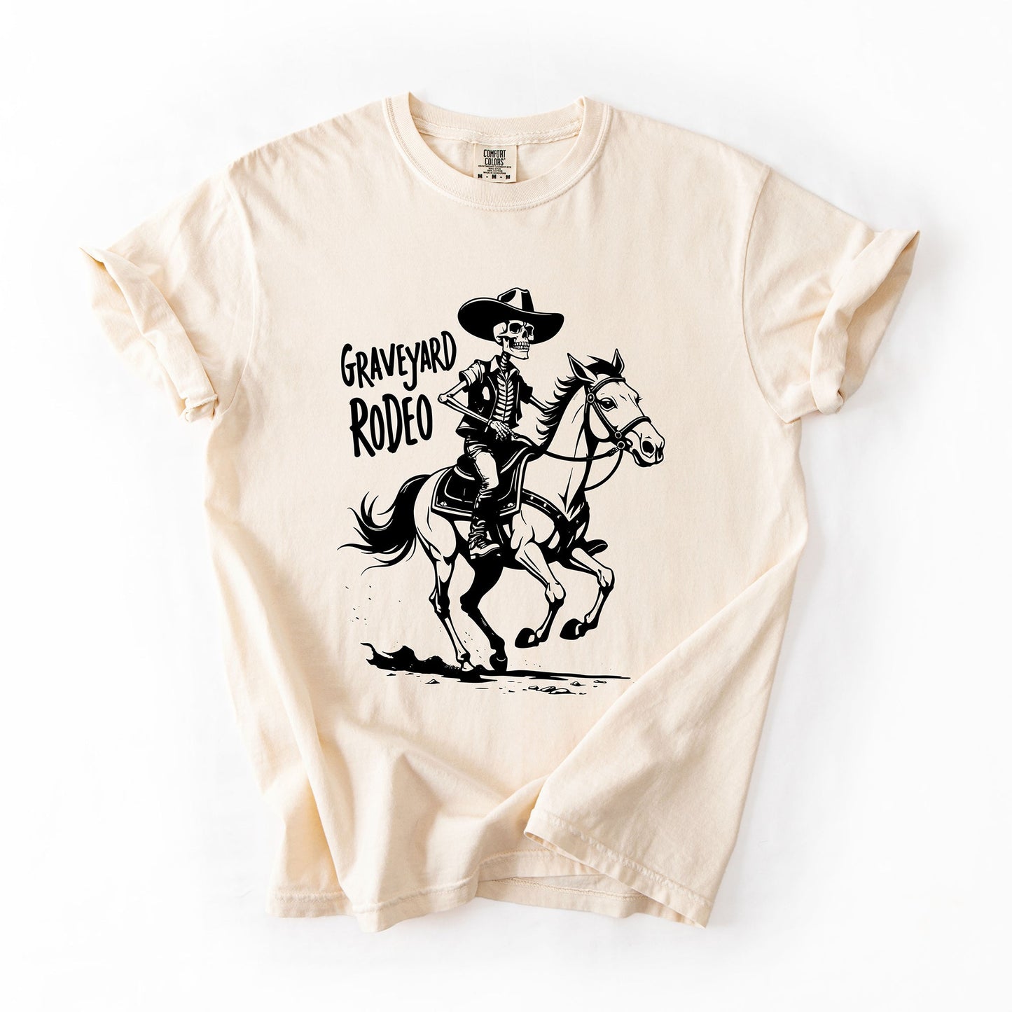 Graveyard Rodeo, Cowboy Skeleton, Halloween, Comfort Colors T-Shirt