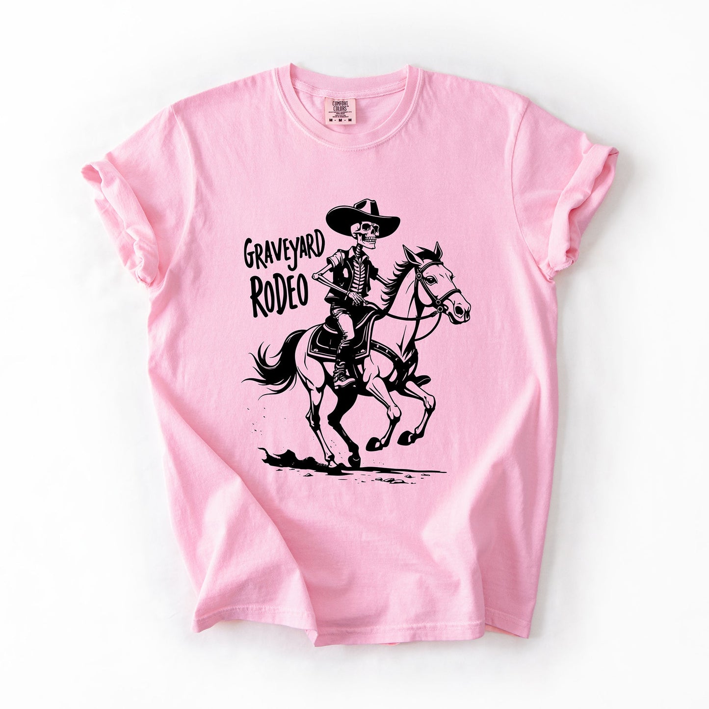 Graveyard Rodeo, Cowboy Skeleton, Halloween, Comfort Colors T-Shirt