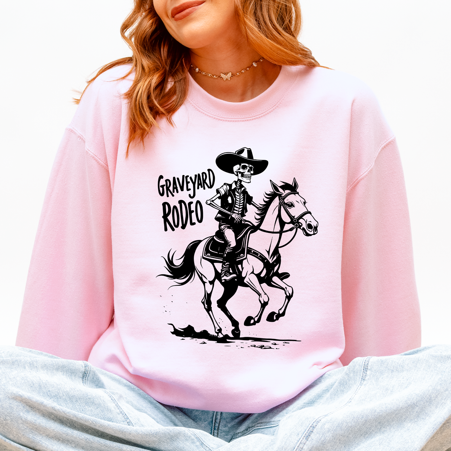 Graveyard Rodeo, Cowboy Skeleton, Halloween Sweatshirt