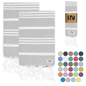 Istanbul Classic Turkish Hand Towel Set of 2 for Kitchen, Bath, Beach, Gym, and Yoga 17"x30"