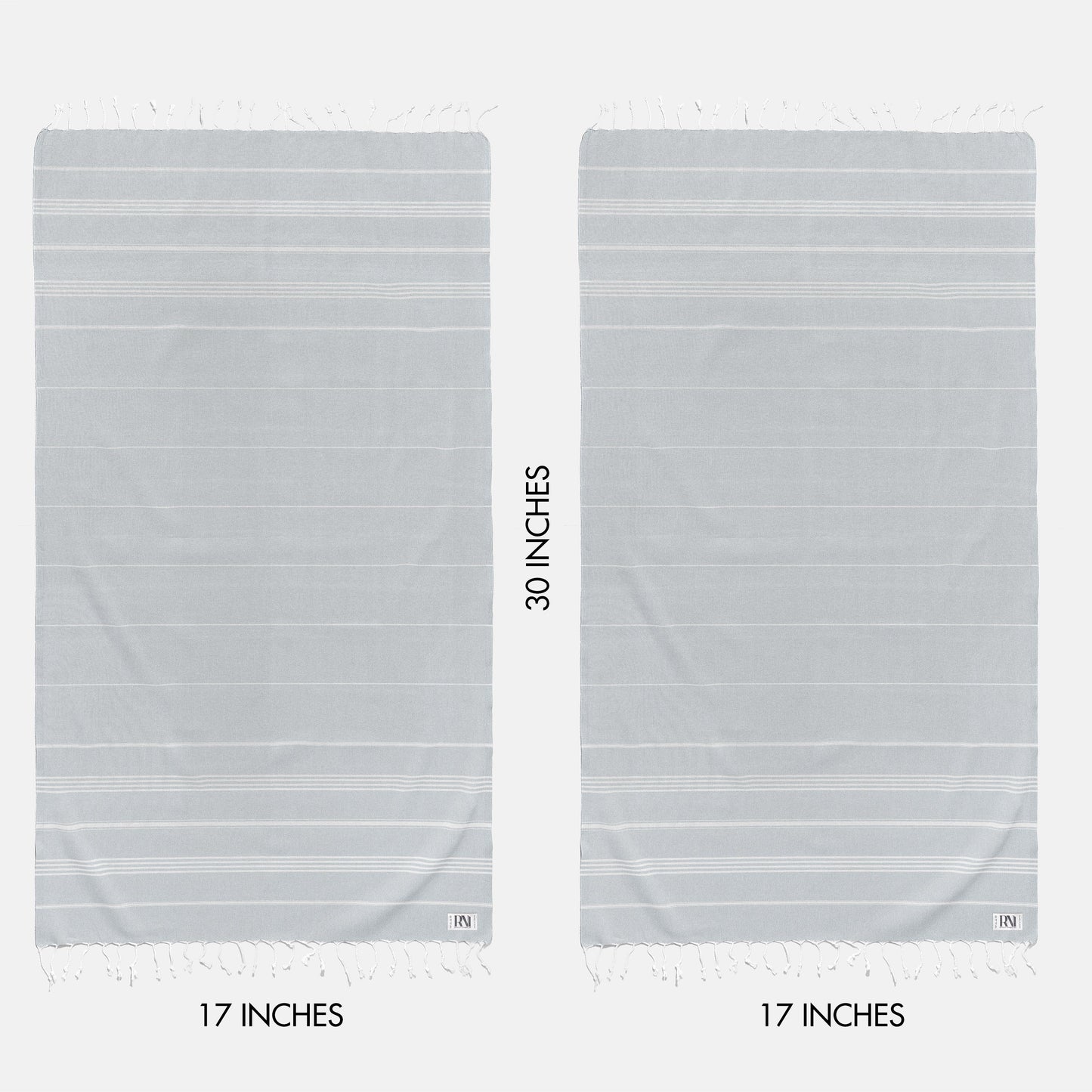 Istanbul Classic Turkish Hand Towel Set of 2 for Kitchen, Bath, Beach, Gym, and Yoga 17"x30"