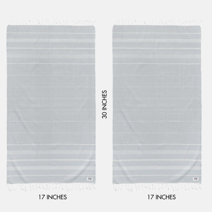 Istanbul Classic Turkish Hand Towel Set of 2 for Kitchen, Bath, Beach, Gym, and Yoga 17"x30"