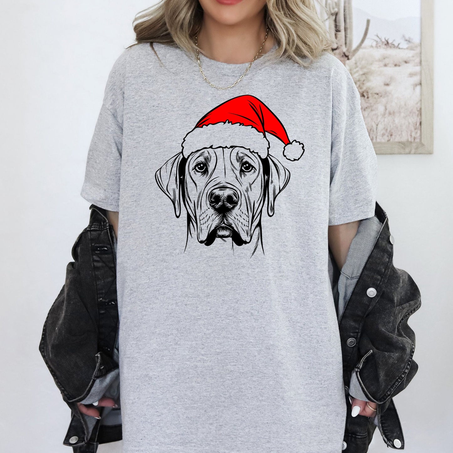 Great Dane, Santa, Dog, Christmas, Dog Lover, Pet T-Shirt Comfort Colors T-Shirt