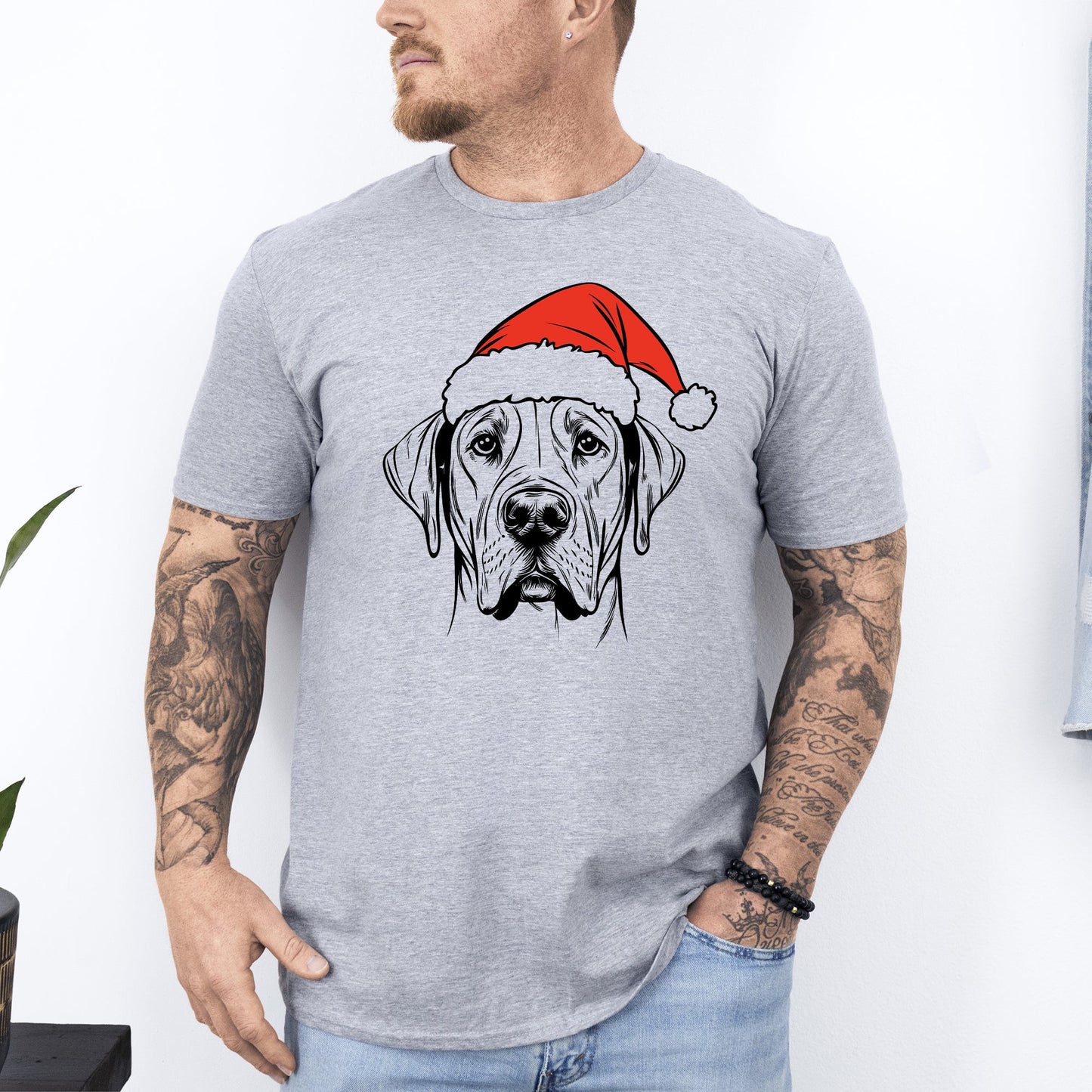 Great Dane, Santa, Dog, Christmas, Dog Lover, Pet T-Shirt Comfort Colors T-Shirt