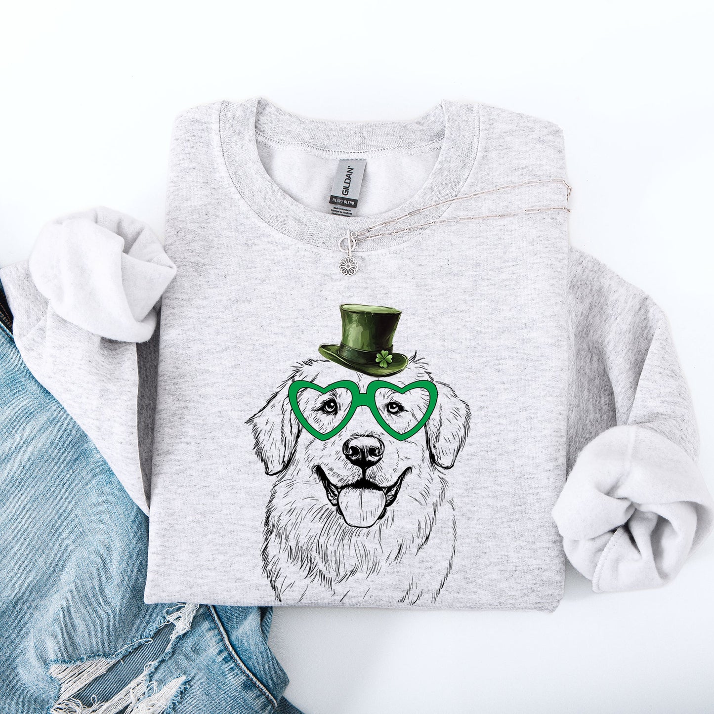 Great Pyrenees, Adorable Dog, St Patrick's Day, Lucky, Irish Sweatshirt