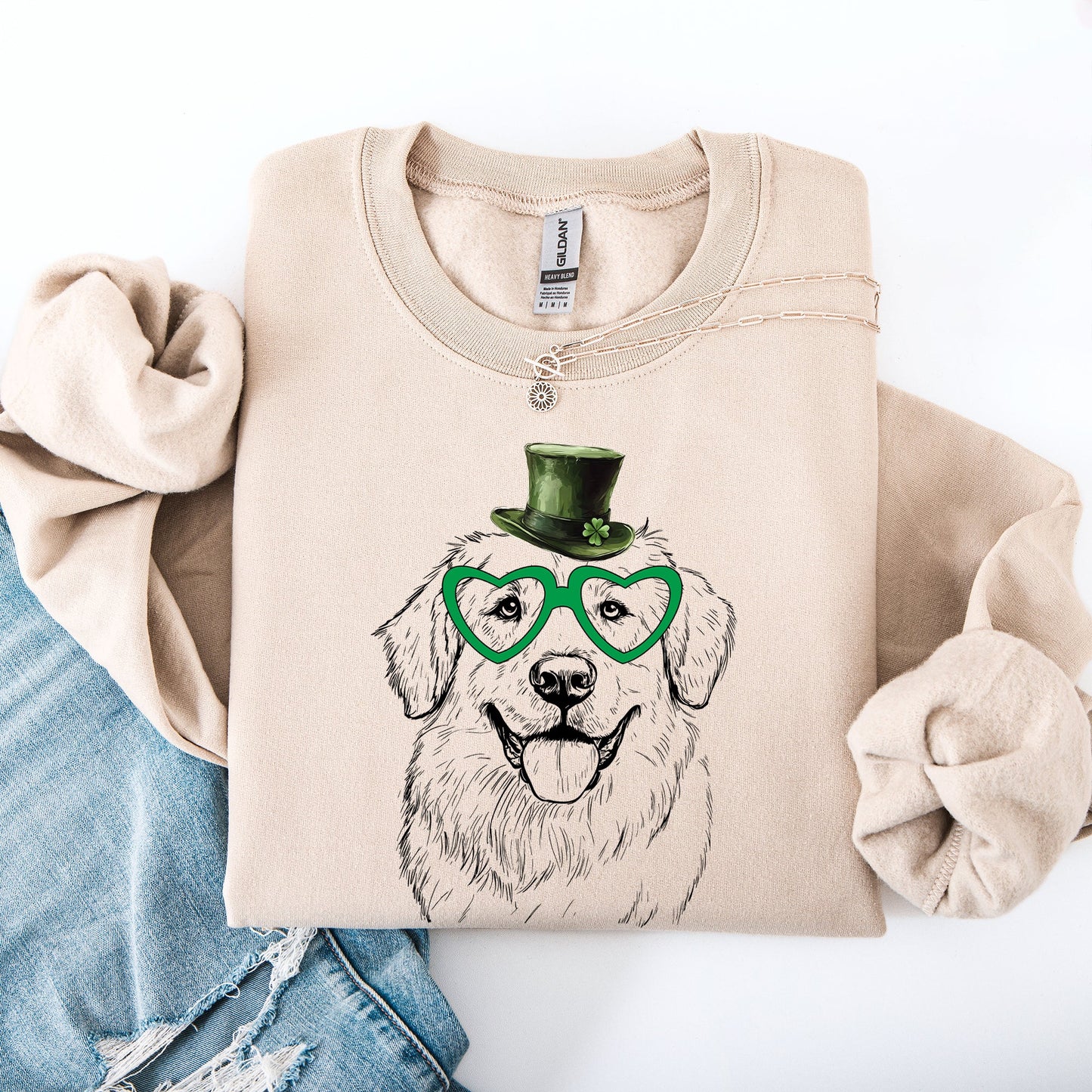 Great Pyrenees, Adorable Dog, St Patrick's Day, Lucky, Irish Sweatshirt