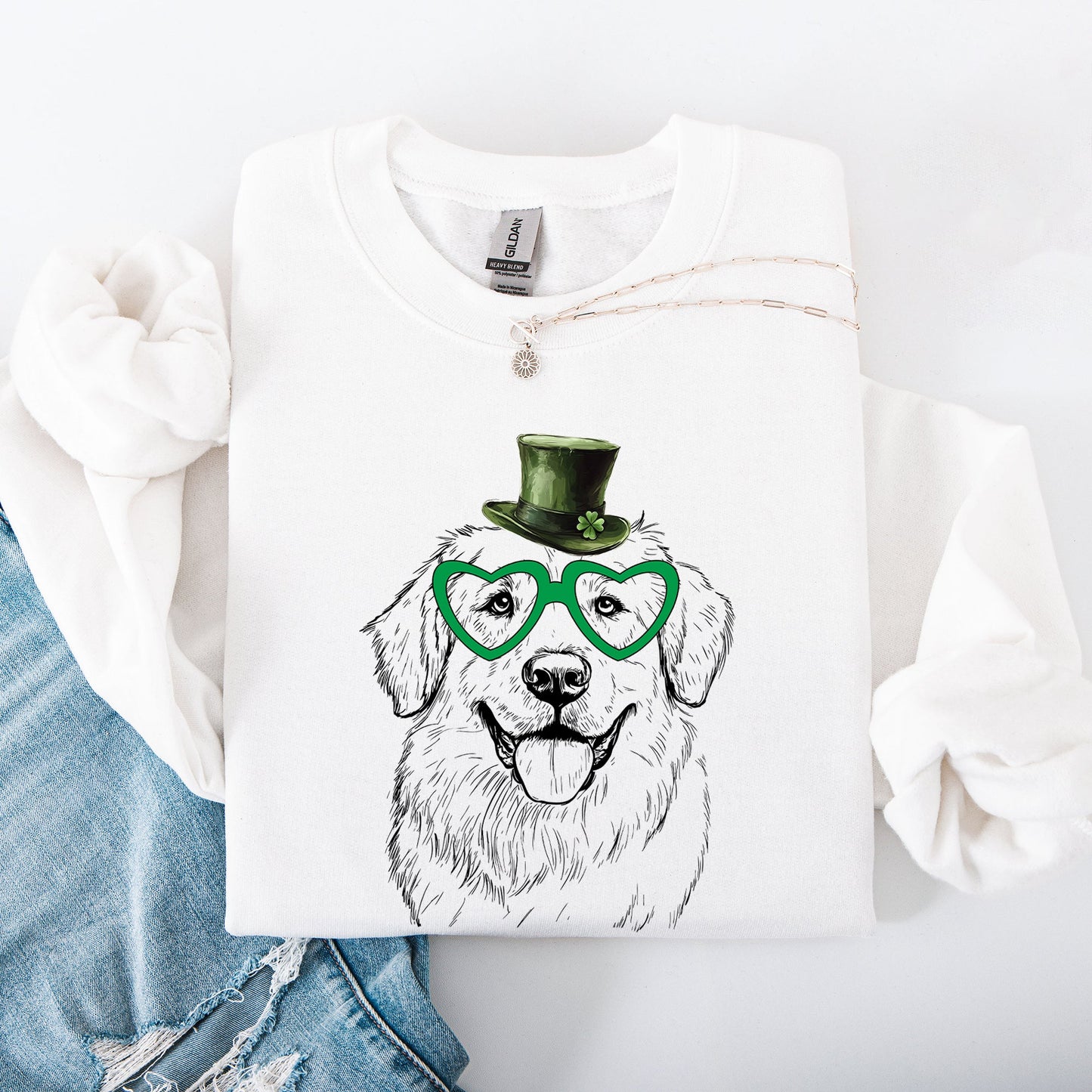 Great Pyrenees, Adorable Dog, St Patrick's Day, Lucky, Irish Sweatshirt