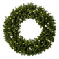 Undecorated Christmas Wreath with Warm White Lights
