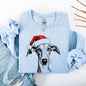 Grey Hound, Santa, Dog, Christmas, Dog Lover, Pet Sweatshirt