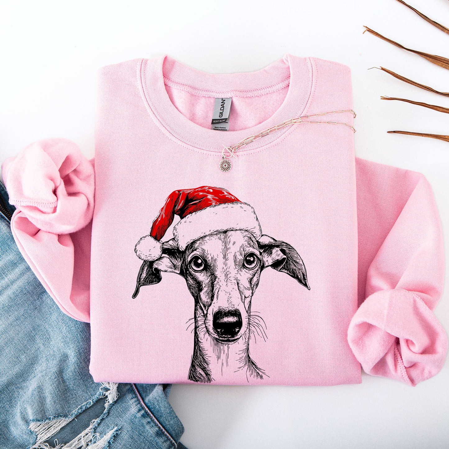 Grey Hound, Santa, Dog, Christmas, Dog Lover, Pet Sweatshirt