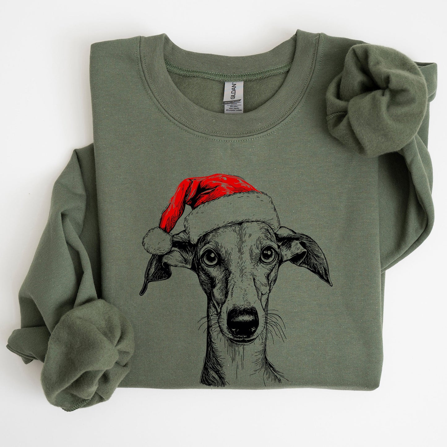 Grey Hound, Santa, Dog, Christmas, Dog Lover, Pet Sweatshirt