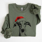 Grey Hound, Santa, Dog, Christmas, Dog Lover, Pet Sweatshirt