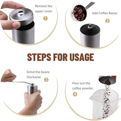 Stainless Steel Manual Coffee Grinder, 40g Portable Mill