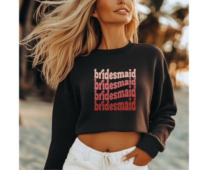 Customizable: Groovy Bridesmaid Cropped Crewneck