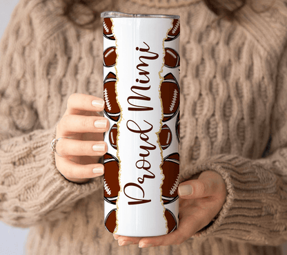 Doodle Sport Ball - Personalized Custom 20oz Skinny Tumbler Cup - Baseball/Softball Gift for Sport Grandma/Nana/Mimi, Mom, Wife, Grandparent, Granddaughter