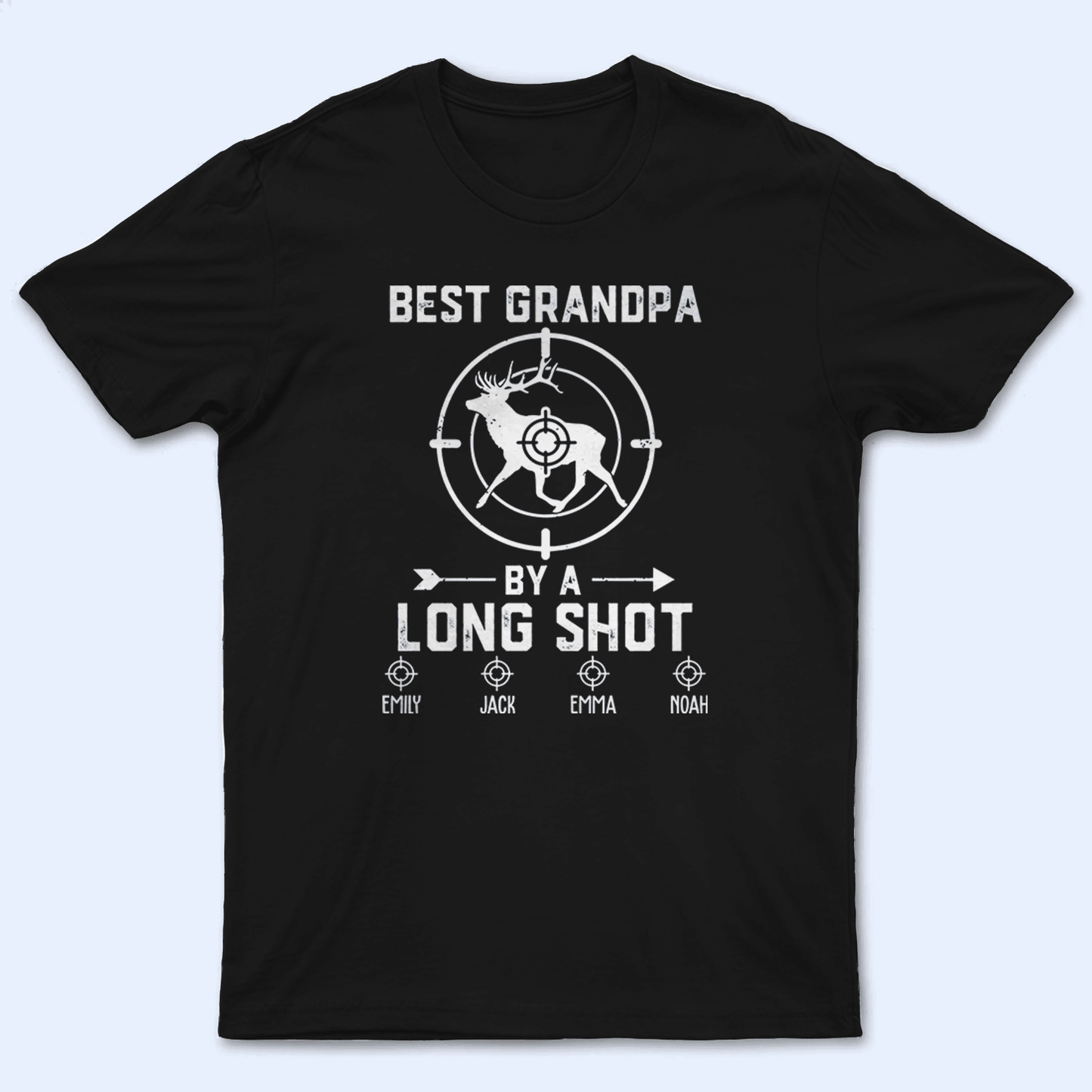 Best Grandpa By A Long Shot Hunting Gift - Family Personalized Unisex Tshirt, Hoodie, Sweatshirt - Custom Father's Day, Birthday Gift For Dad, Grandpa
