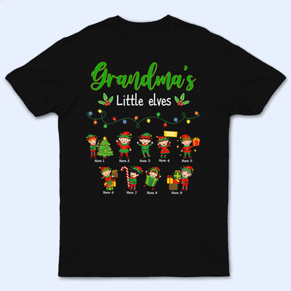 Grandma's Elves - Personalized Custom T Shirt - Birthday, Loving, Funny Gift for Grandfather/Dad/Father, Husband, Grandparent