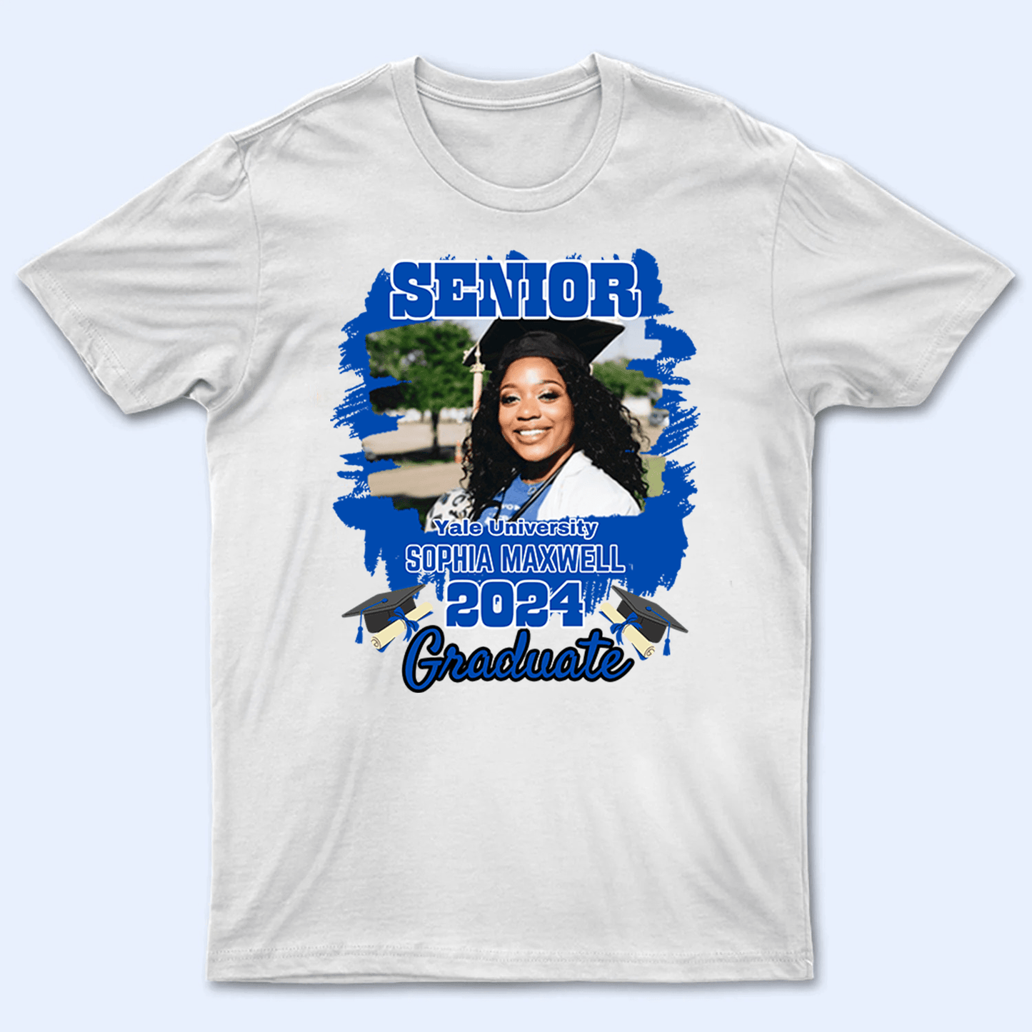 Custom Photo Graduation Senior 2025 - Personalized Custom T Shirt - Senior, Class of 2024 Graduate, Grandson, Granddaughter, Daughter, Son, Best Friends
