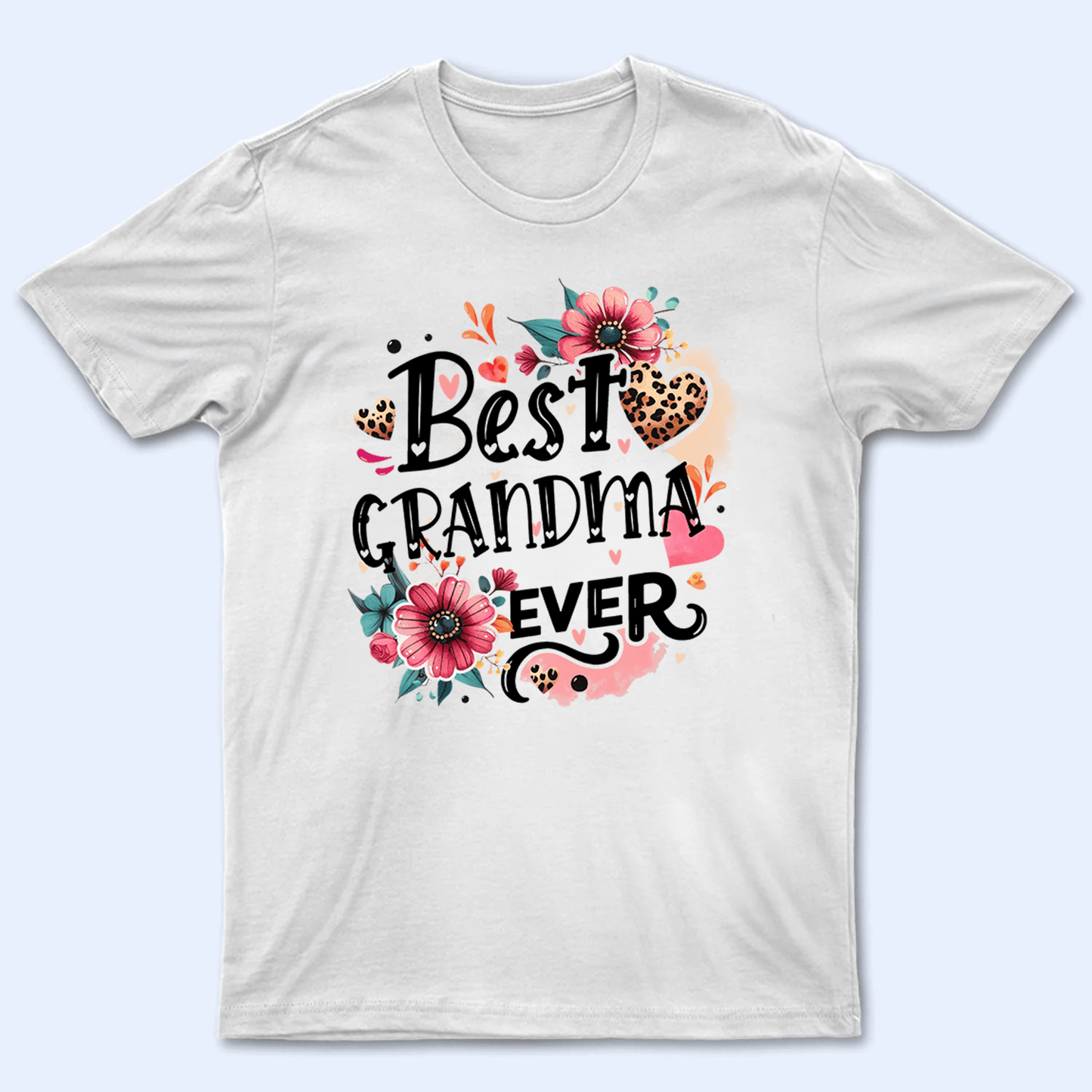 Best Grandma Ever Retro Boho - Personalized Custom T Shirt - Gift for Grandma/Nana/Mimi, Mom, Wife, Grandparent
